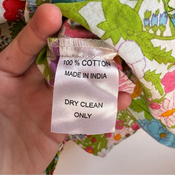 Mille Daisy Blouse Summer Garden Green Pink Floral Large - Picture 6 of 6